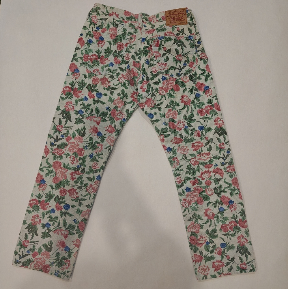 LEVI'S + SUPREME 505 FLORAL JEANS - SIZE - 34/32 - Picture 6 of 9